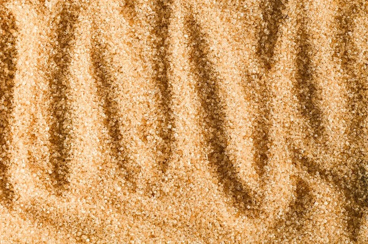 a sandy area with a small amount of sand